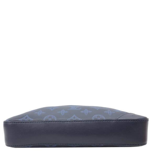 Louis Vuitton  Duo Monogram Shadow Leather Shoulder Bag Navy Blue - Picture 10 of 12